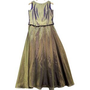 JS Collections Women's Bridesmaid Evening Dress Sleeveless Size 14 Gold Back Zip